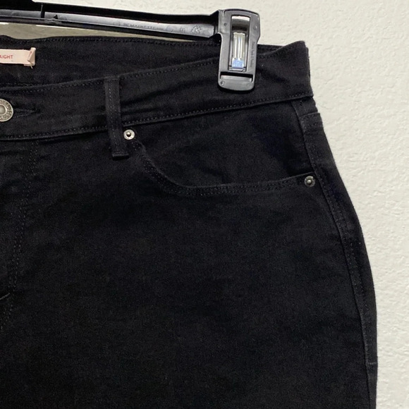 Levi's 505 Black High Rise Straight Leg Jeans Size 32 - Picture 7 of 12